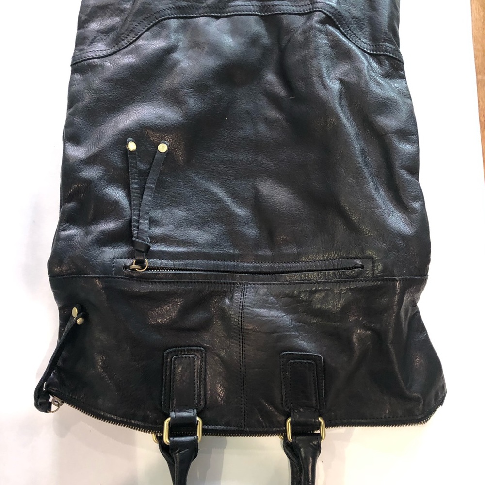 Large Black Slouchy Sabina Leather Tote